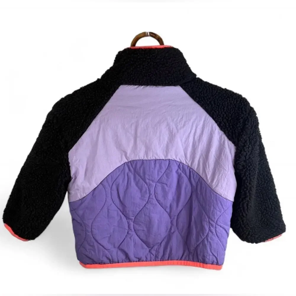 Cotton On Cleo Teddy Kids Black and Purple Jacket size 1-2